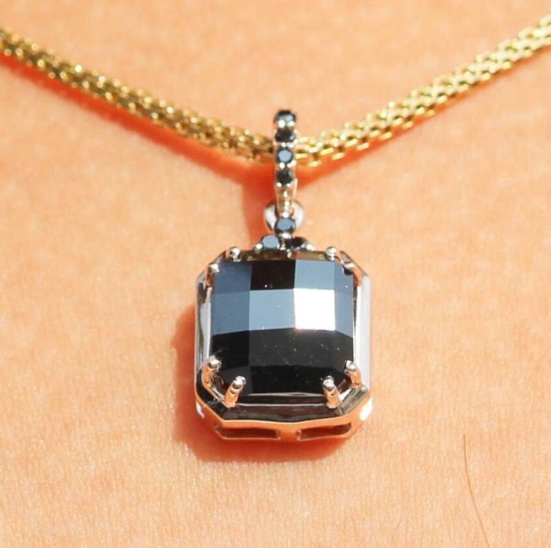 2, 13 Ct Kissen & Runder Halo Diamant Anhänger 10K Echt Rose Gold Charm von Sparklegemsshop