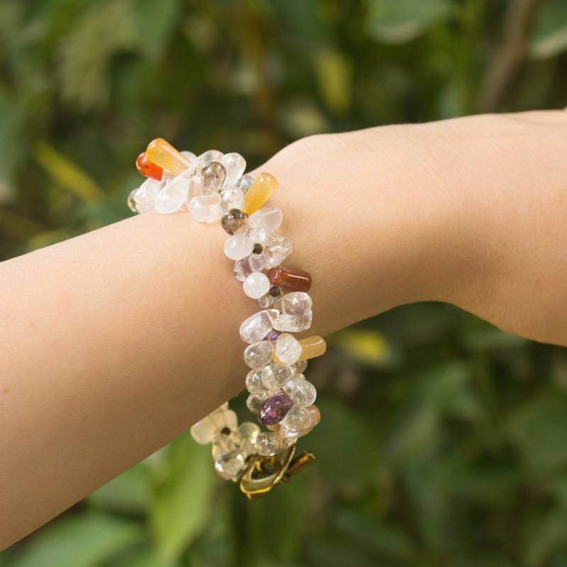 Quarz Edelstein Armband, Weißes Teardrop Edelsteine Großer Schmuck, 10 Mm von SparklenLight
