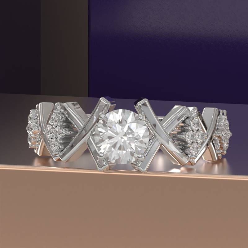 Runder Im Labor Gewachsener Diamantring Für Frauen, Moissanit-Verlobungsring Sie, Diamantfrauen Schlagen Ring Vor, Solitärring von SparklerJewelsStore