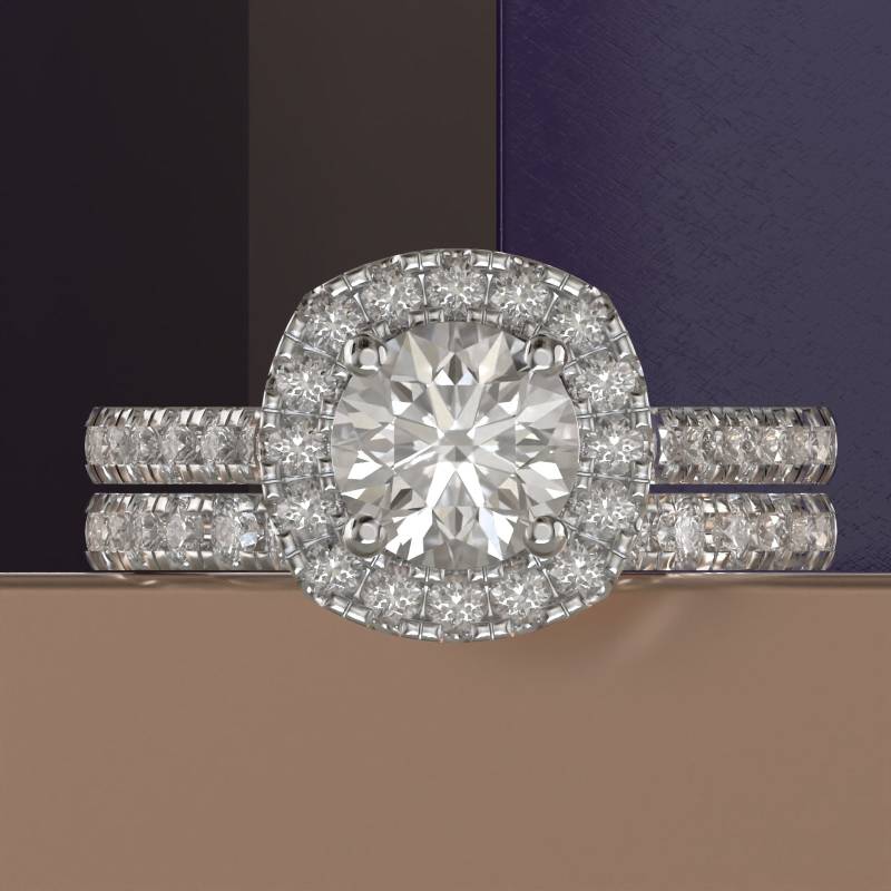 Runder Moissanitring Für Frauen, Labordiamant-Verlobungsring Sie, Igi-Zertifizierter Diamantfrauenring, Diamantring Mit Paarband von SparklerJewelsStore