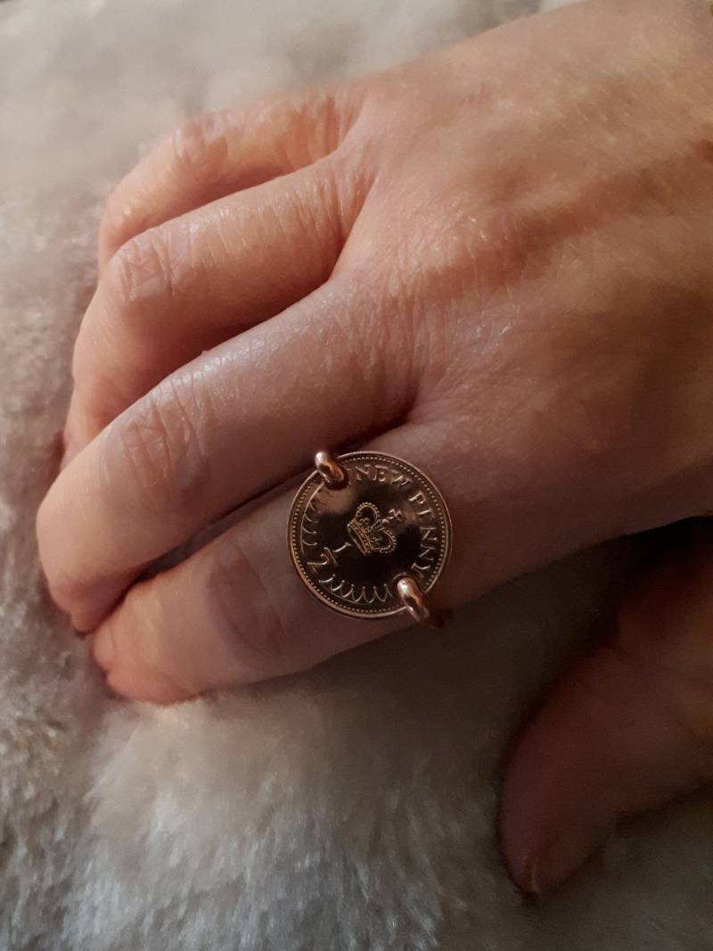 Handgemachte Recycelte Neue Halbe Penny Münze Kupfer Ring von SparklesByBeverley