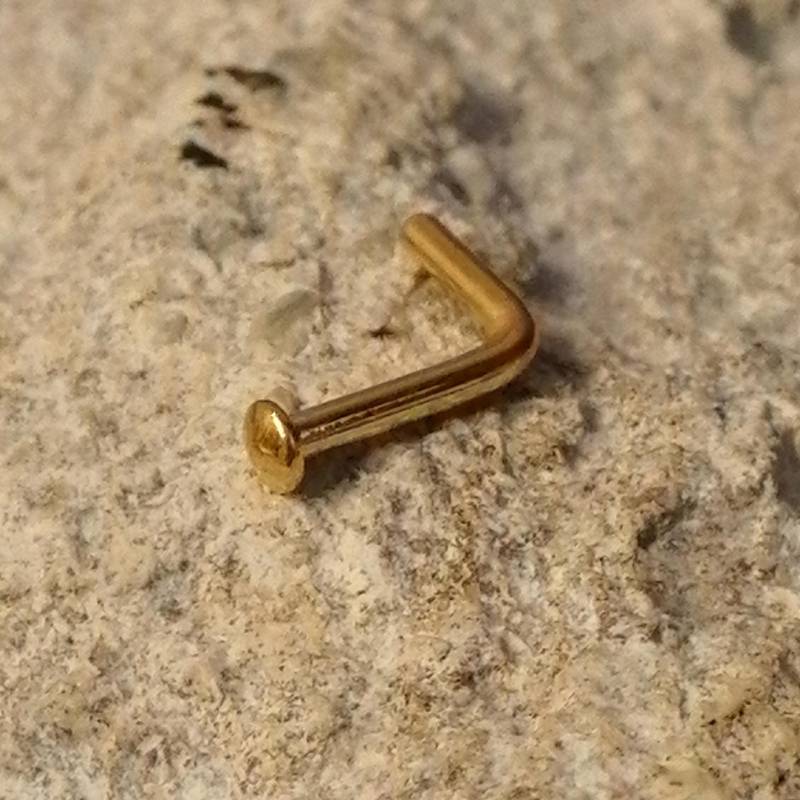 Kuppelende | Vergoldeter Chirurgenstahl Schlichte Dezente Ohrstecker L-Form L Bend Nasenstecker Schlichtes Goldfarbenes Nasenloch Piercing 0, 8mm 1mm Kuppelende | Vergoldeter Chirurgenstahl Schlichte Dezente Ohrstecker L-Form L Bend Nasenstecker Schlichtes Goldfarbenes Nasenloch Piercing 0, 8mm 1mm von SparklesbySaara