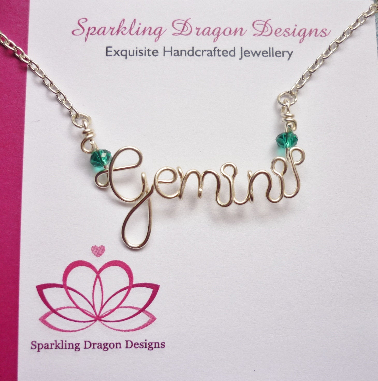 Handgemachte Personalisierte Draht-Name/Wort-Halskette Aus Anlaufenden Silber - & Kristallperlen Handgemachte Personalisierte Draht-Name/Wort-Halskette Aus Anlaufenden Silber - & Kristallperlen von SparklingDragonDesgn