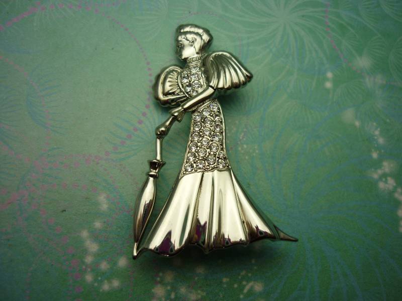 Vintage Lady Brosche - Cz Kristalle Einzigartiges Geschenk Muttertagsgeschenk Markasit Für Sie von SparklingDragonDesgn
