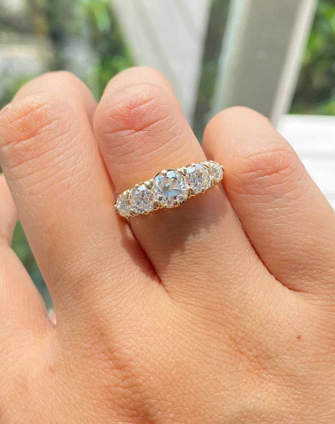 Zertifizierter 1.66Tcw Weißer Runder Schnitt-Labor Gewachsener Diamant 14K Solidem Gold Fünf Stein-Versprechensring | Verlobungsring Für Sie Zertifizierter 1.66Tcw Weißer Runder Schnitt-Labor Gewachsener Diamant 14K Solidem Gold Fünf Stein-Versprechensring | Verlobungsring Für Sie von SparklingEdgeJewelry