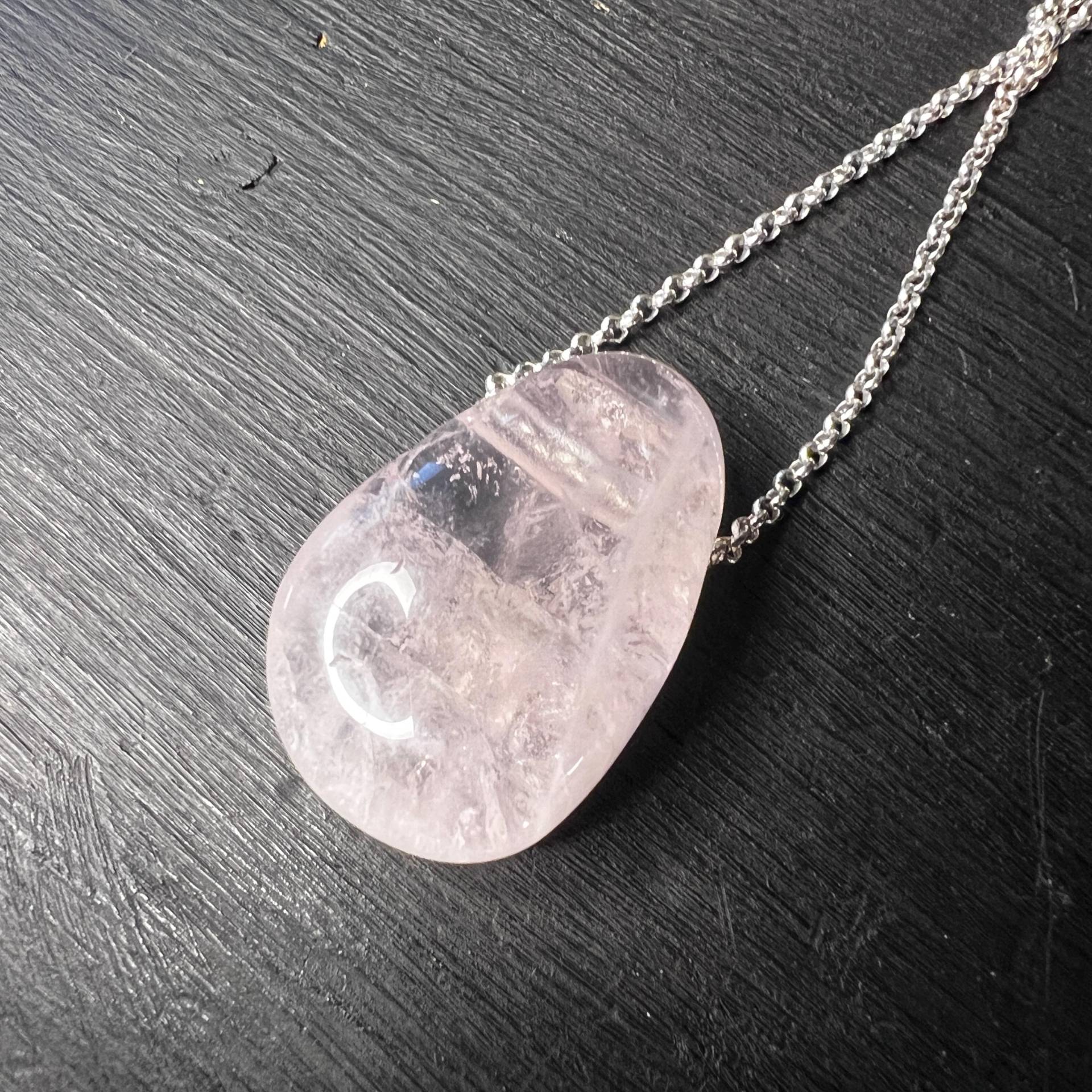Rosenquarz Anhänger Halskette 1, 1 Zoll Rosa Gebohrt Rosenquarz Anhänger Halskette 1, 1 Zoll Rosa Gebohrt von Sparklinginside