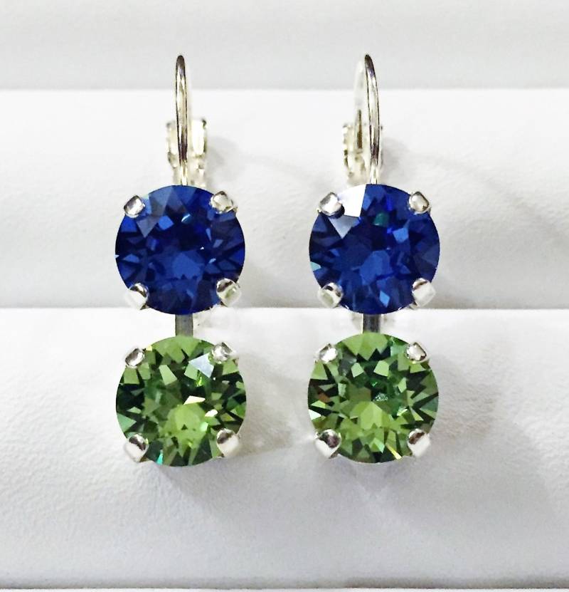 Saphir & Peridot Swarovski Kristall Ohrringe Schmuck Aus Den Usa von SparklyBlingyThings