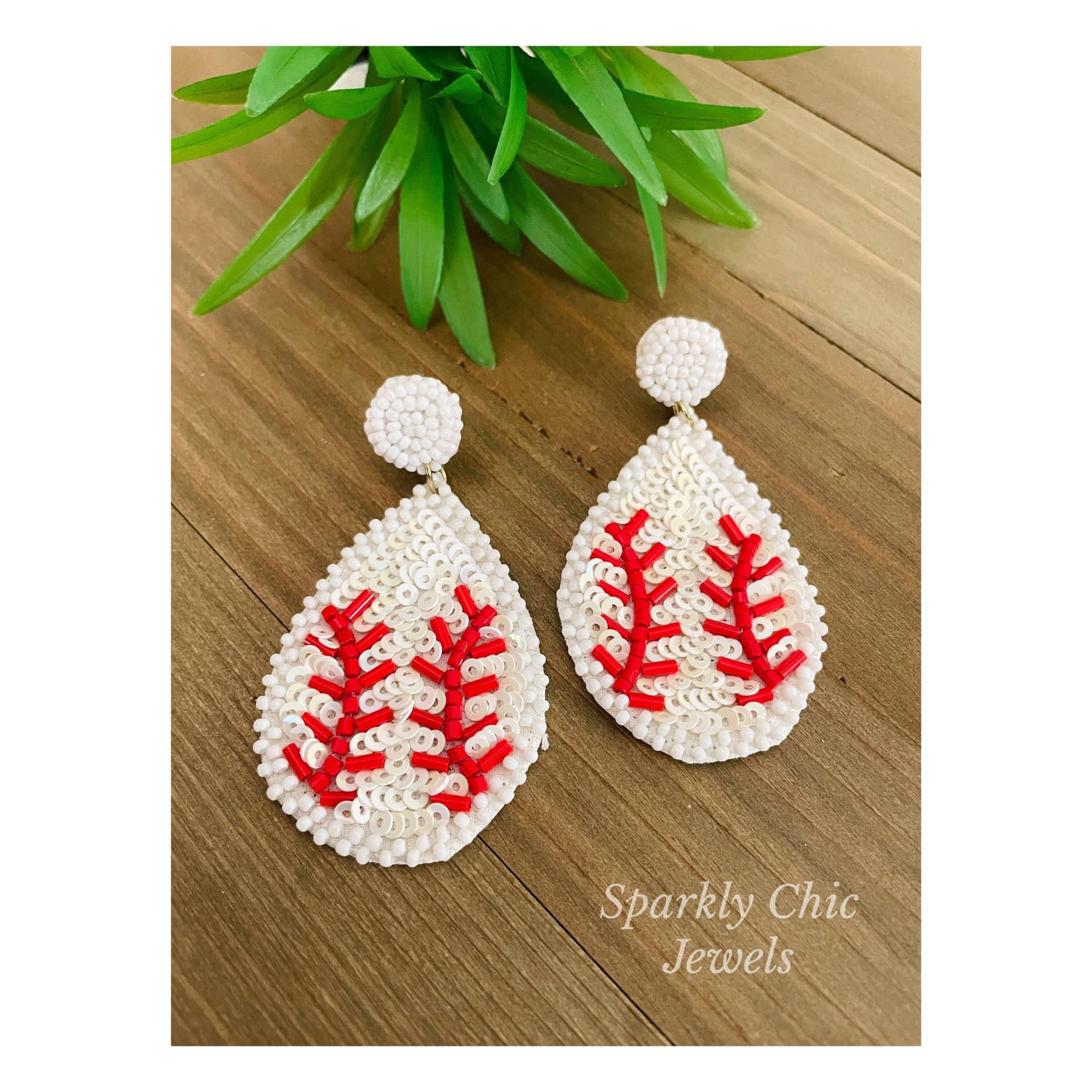 Baseball Statement Ohrringe, Pailletten Mode Mama Softball Ohrringe von SparklyChicJewels