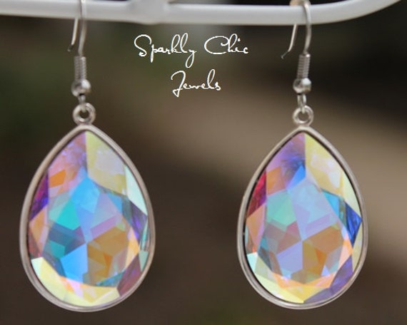Klare Ab Swarovski Tropfen Ohrringe von SparklyChicJewels