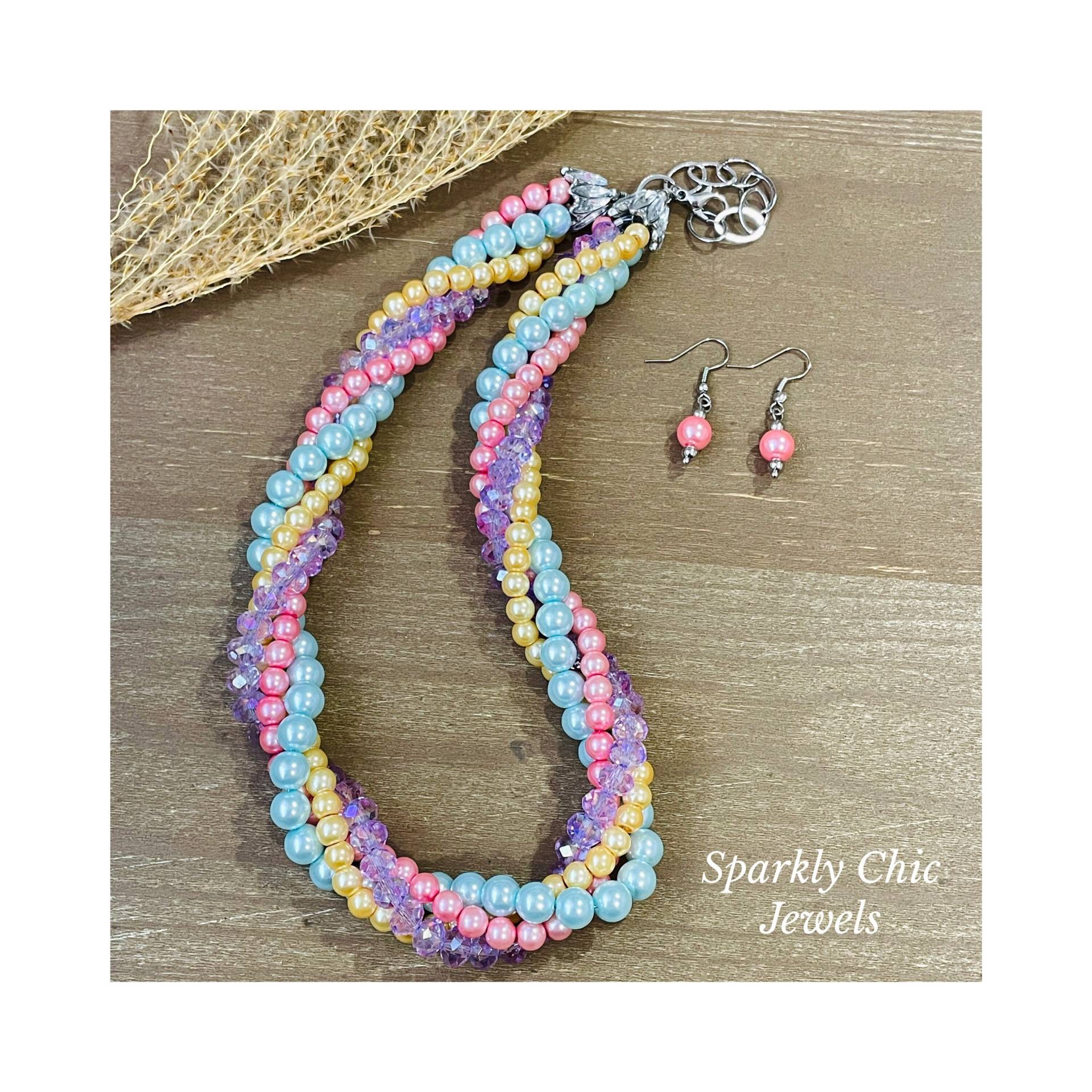 Pastell Twist Halskette, Perlenkette, Frühlingskette, Halskette Für Frauen, Geschenk Sie von SparklyChicJewels