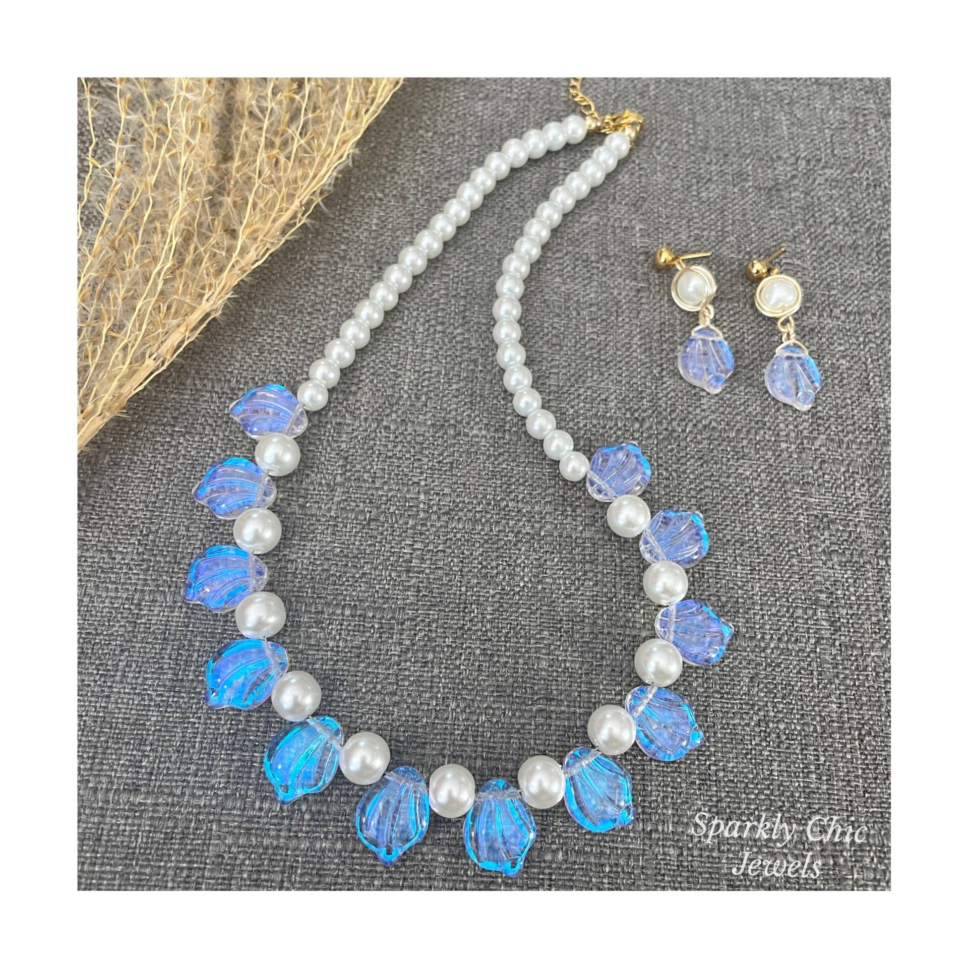 Perlenblätter Halskette, Perlenkette, Blätter Perlen Halskette Für Frauen, Geschenk Sie von SparklyChicJewels