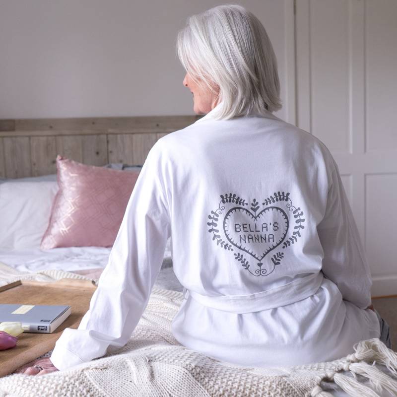 Damen Morgenmantel - Folk Art Hausmantel Personalisierter Folklore Herz Personalisierter Kimono Robe von SparksAndDaughters