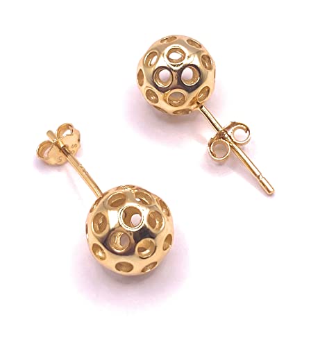 Ohrstecker in Form eines Pickleballs, Sterling Silber vergoldet, Kein Edelstein von Sparrow