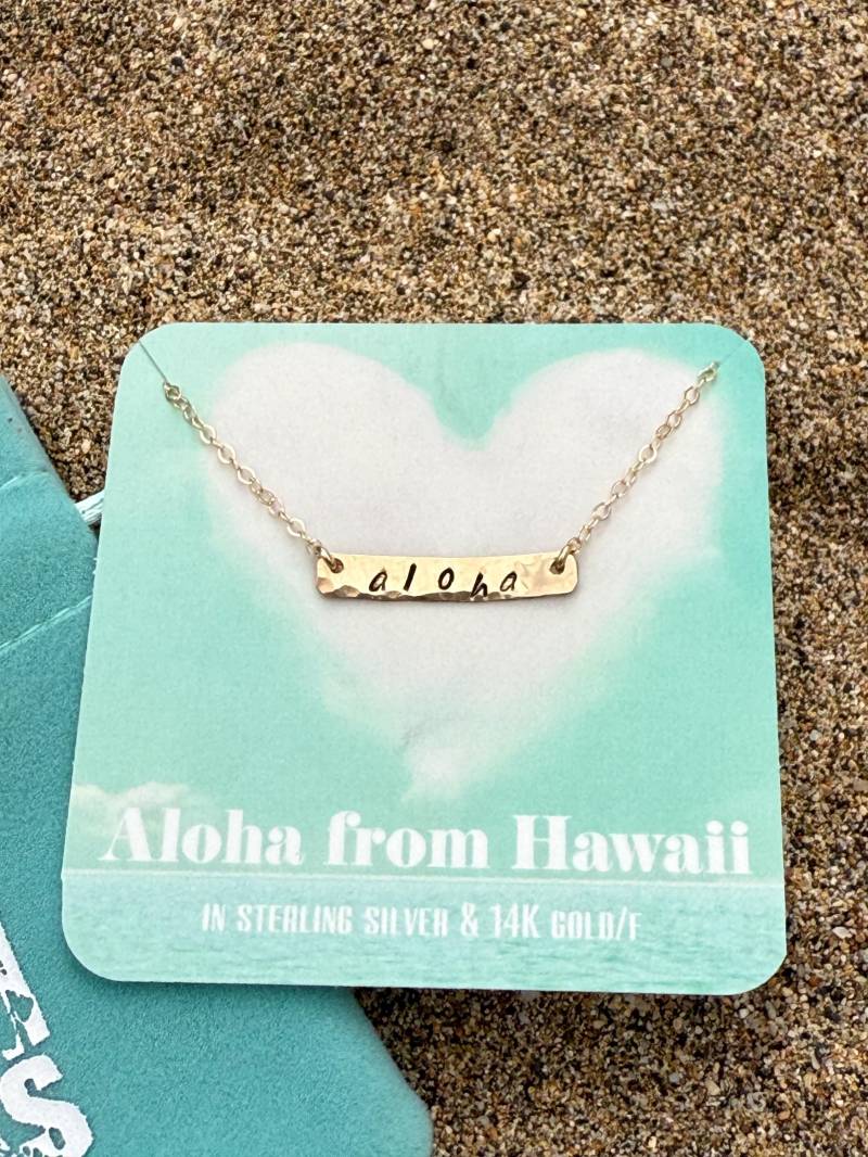 Aloha 14Kgf Bar Halskette-Perfektes Geschenk Von Aloha Aloha 14Kgf Bar Halskette-Perfektes Geschenk Von Aloha von SparrowSeas