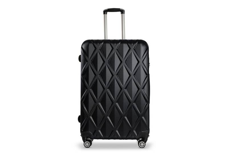 Sparsando Hartschalen-Trolley Hartschalen-Kofferset Premium-Qualität ABS-Gepäcktrolley&Design-Muster, 4 x 360° Zwillings Rollen, 360° drehbare 4 Rollen Teleskopgriff wasserdicht von Sparsando