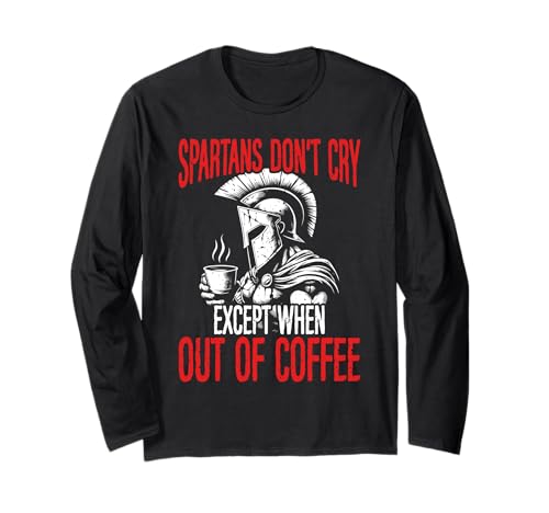 Lustiges griechisches Krieger-Design Spartan Herren Grafik Langarmshirt von Spartan Ancient Greece Mens Graphic Greek
