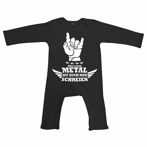 Baby Body Strampler lang Sprüche Metal ist auch nur schreien Größe 62-86 von Spaß Kostet