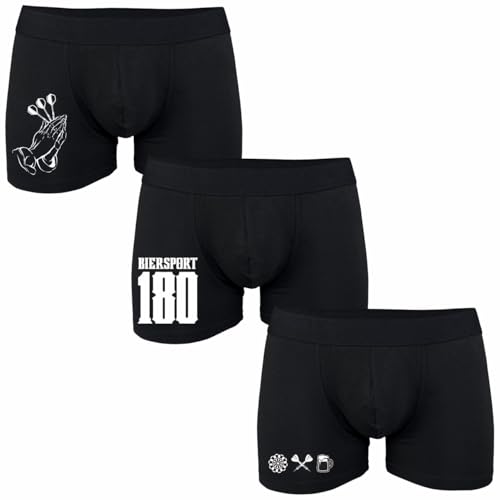 Boxershorts 3er Pack Stück Darts Motive Darter Geschenk Nikolaus Vatertag Shorts von Spaß Kostet