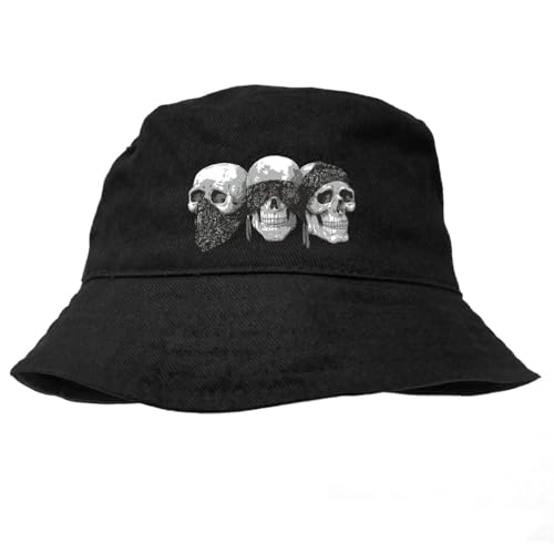 Bucket hat Skulls Totenköpfe Death Head anglerhut Sonnenhut Biker Rapper Ultras von Spaß Kostet