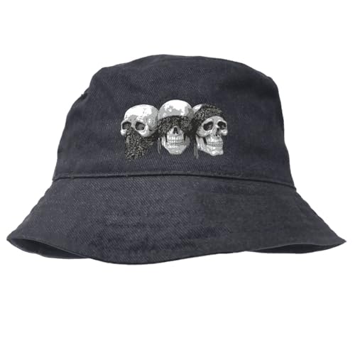 Bucket hat Skulls Totenköpfe Death Head anglerhut Sonnenhut Biker Rapper Ultras von Spaß Kostet