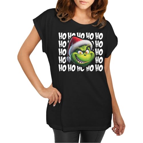 Damen Frauen T-Shirt Grinch Ho Ho Ho lustig witzig Funshirt zu Weihnachten von Spaß Kostet