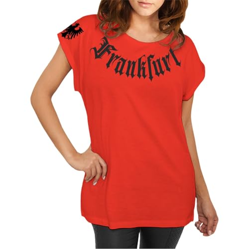 Damen T-Shirt Frankfurt Schwarz Weisser Block Heimatliebe Main Oldschool Team Größe XS - XXL von Spaß Kostet