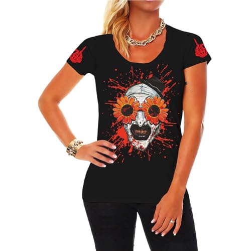 Damen T-Shirt Terrifier Blood Splatter Horror Motive Halloween Größe XS - 5XL Damen T-Shirt Terrifier Blood Splatter Horror Motive Halloween Größe XS - 5XL von Spaß Kostet