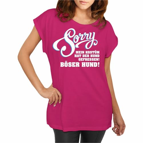 Damen Tshirt weit geschnitten Sorry Mein Kostüm hat der Hund gefressen Karneval Größe XS - 5XL von Spaß Kostet