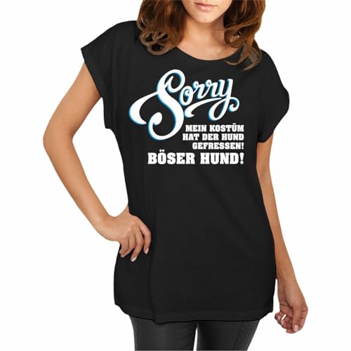 Damen Tshirt weit geschnitten Sorry Mein Kostüm hat der Hund gefressen Karneval Größe XS - 5XL von Spaß Kostet