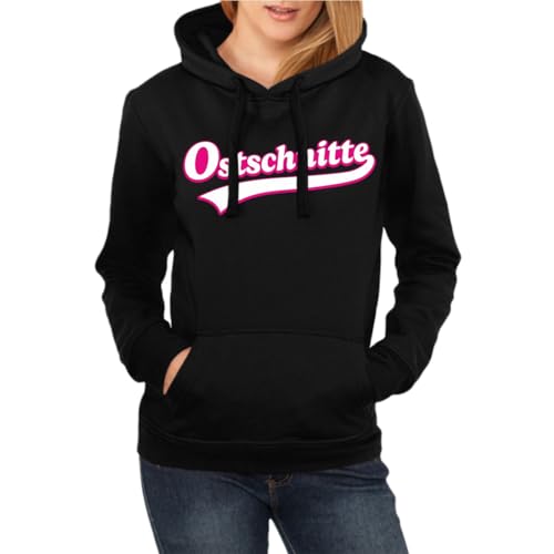 Frauen Damen Kapuzenpullover Ostschnitte Hoodie Rockabella Pink unser Osten von Spaß Kostet