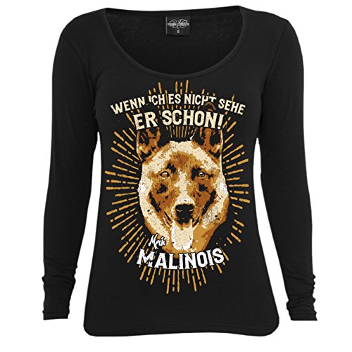 Frauen und Damen Langarm Shirt Malinois - wenn ich es Nicht Sehe er Schon von Spaß Kostet