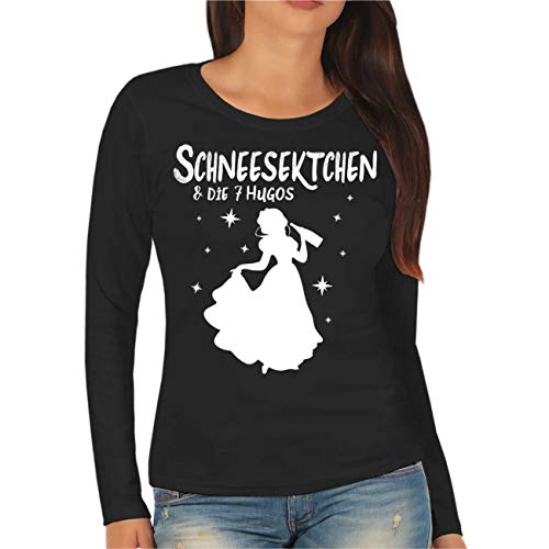 Frauen und Damen Langarm Shirt SchneeSEKTchen & die 7 Hugos Größe XS - XXL von Spaß Kostet