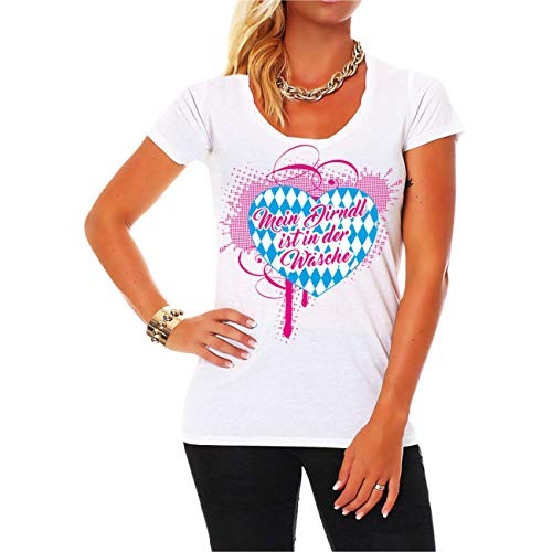 Frauen und Damen T-Shirt Mein Dirndl ist in der Wäsche Größe XS - 3XL Frauen und Damen T-Shirt Mein Dirndl ist in der Wäsche Größe XS - 3XL von Spaß Kostet