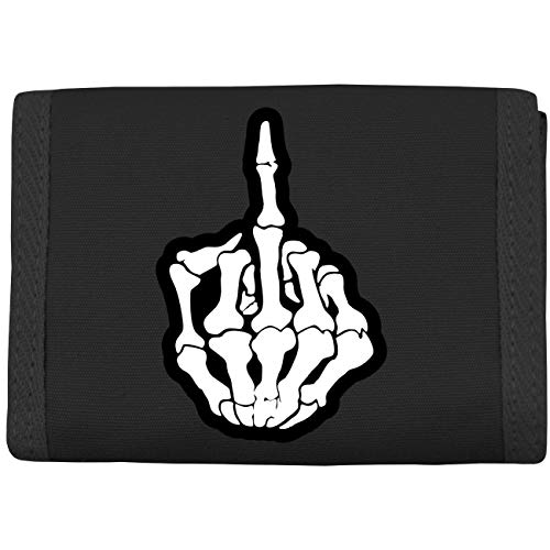 Geldbörse mit Aufnäher Skelett Stinkefinger von Spaß Kostet