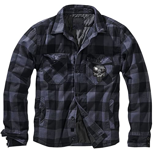 Herren Flanell Jacke mit Fütterung Aufnäher Jagd Vollmond Wikinger Motiv Wolf von Spaß Kostet