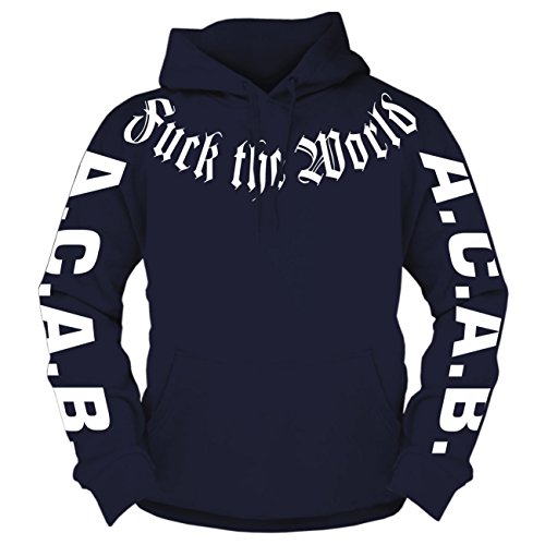 Herren Kapuzenpullover Fuck The World In jeder Sprache mit Rückendruck Herren Kapuzenpullover Fuck The World In jeder Sprache mit Rückendruck von Spaß Kostet