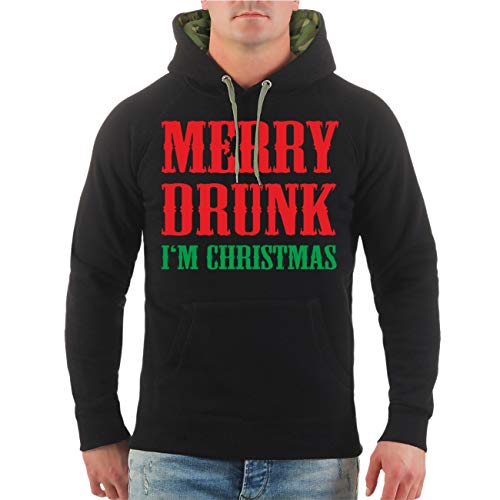 Herren Kapuzenpullover Weihnachten Merry Drunk IAM Christmas Größe S bis 5XL von Spaß Kostet