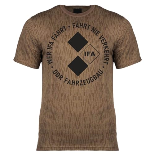Herren NVA T-Shirt Strichtarn DDR Wer IFA fährt Grösse M - 4XL tarn Farben von Spaß Kostet
