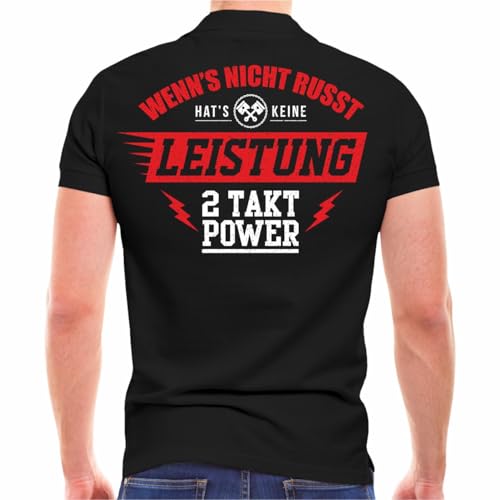 Herren Poloshirt Polohemd 2 Takt Power (mit Rückendruck) Diesel ifa Motorrad sprüche Größe S - 5XL von Spaß Kostet