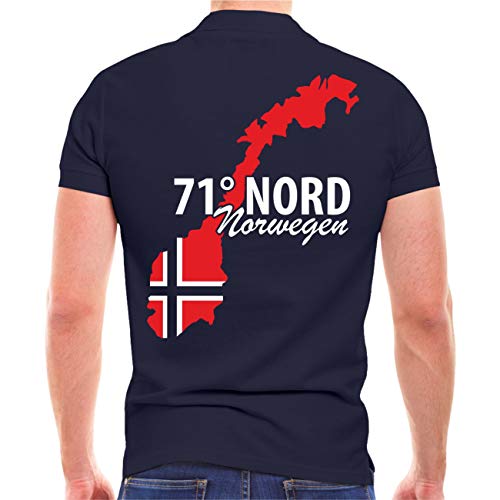 Herren Poloshirt Polohemd 71 Grad Nord NORWEGEN Angler Motive männer Jungs von Spaß Kostet