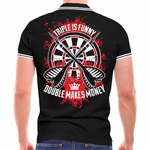 Herren Poloshirt Polohemd Dart Double Makes Money Größe S bis 5XL von Spaß Kostet