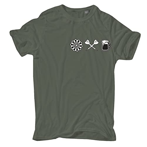 Herren T-Shirt Dart Logo Dartboard Pfeile Bier S bis 5XL von Spaß Kostet