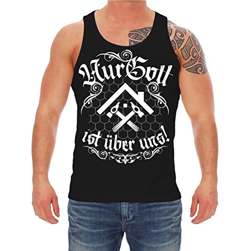 Herren Tank Top Träger Nur Gott ist über Uns DACHDECKER von Spaß Kostet