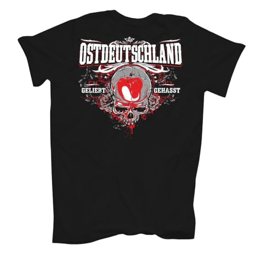Herren Tshirt Osten Geliebt Gehasst mit Vorderdruck Ostdeutschland Größe S - 5XL von Spaß Kostet