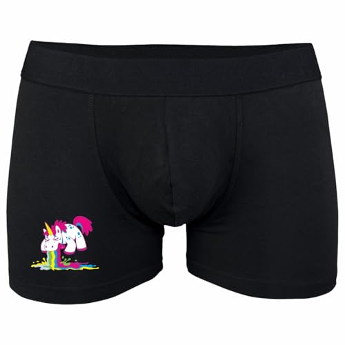 Jungs Männer Boxershorts mit lustigen Motive Kotzendes Einhorn Fun Spass Metal von Spaß Kostet