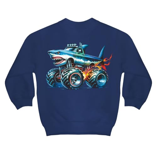Kinder Junge Pullover Monstertruck Hai Shark Monster Sweatshirts Größe 98-164 von Spaß Kostet