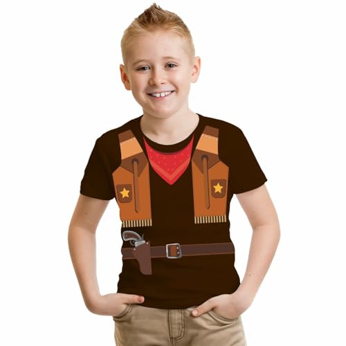 Kinder T-Shirt Cowboy Jungs Junge Kostüme Größe 98 bis 128 Fasching Karneval von Spaß Kostet