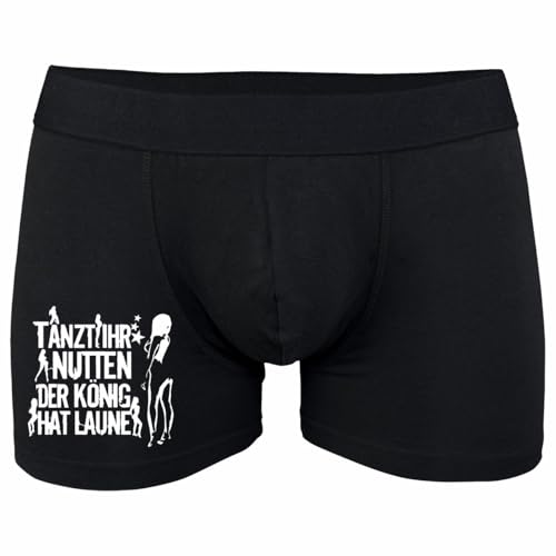 Männer Boxershorts mit lustigen Spruch Tanzt Ihr Nutten der König hat Laune Fun von Spaß Kostet