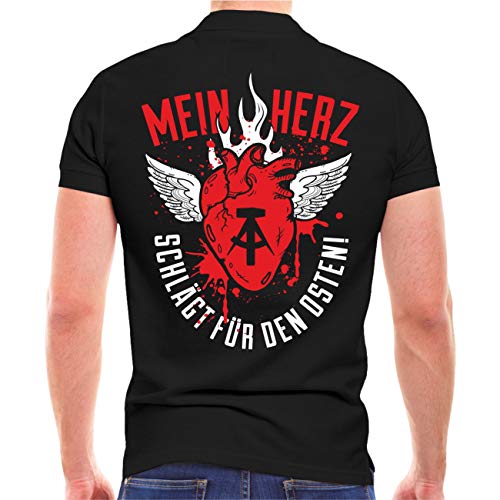 Männer und Herren Polo Shirt Mein Herz schlägt für den Osten (mit Rückendruck) Größe S - 5XL von Spaß Kostet