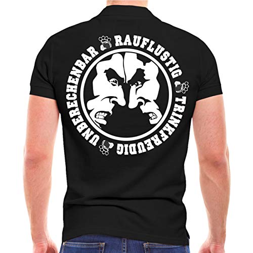 Männer und Herren Polo Shirt Ostdeutschland Trinkfreudig Rauflustig Unberechenbar (mit Rückendruck) Größe S - 5XL von Spaß Kostet